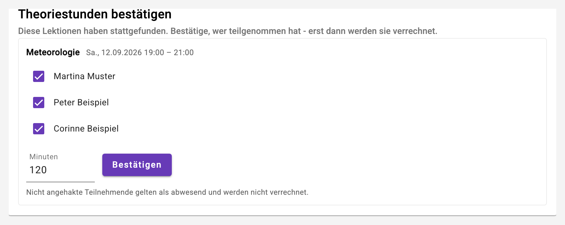 Theoriestunden
